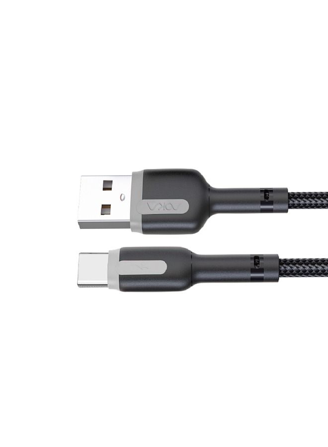 أوكا سمارت TYPE-C 3.0A كابل شحن سريع 1.2 متر AC - G321C - أسود/رمادي - Image 3