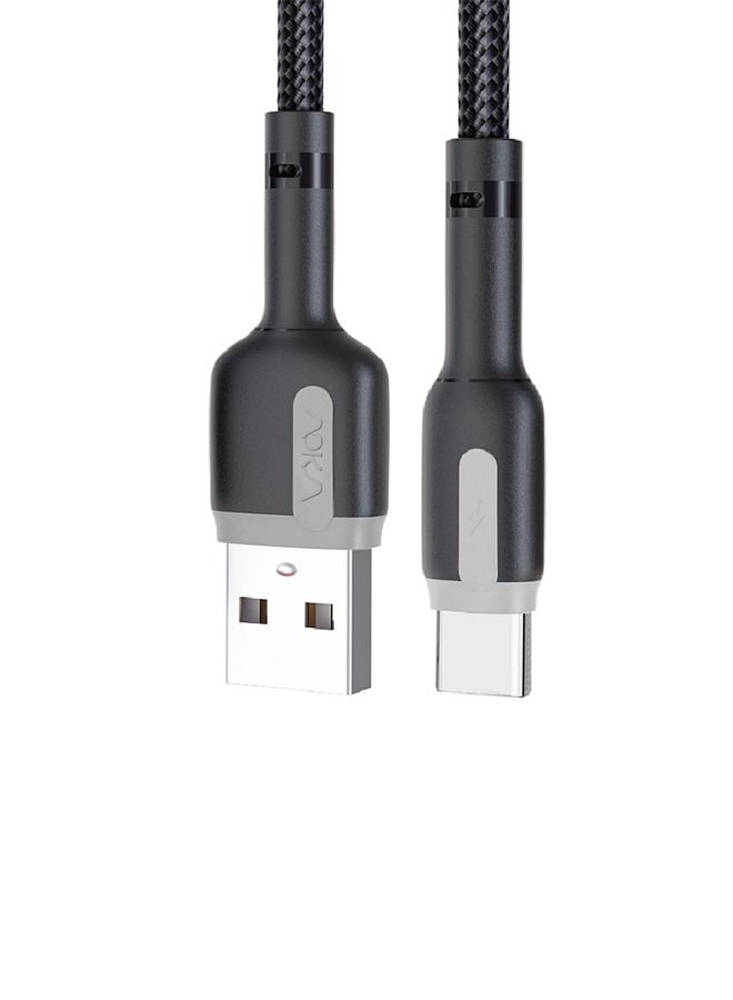 أوكا سمارت TYPE-C 3.0A كابل شحن سريع 1.2 متر AC - G321C - أسود/رمادي - Image 2