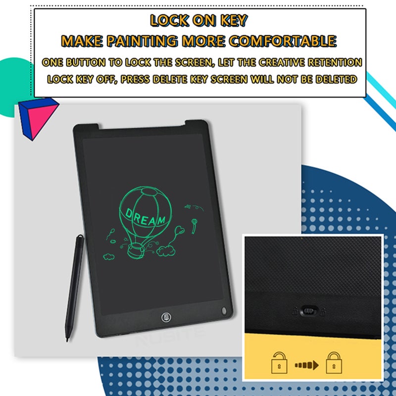 لوح كتابة LCD: شاشة ملونة وردية مقاس 12 بوصة - حماية للعين، صديق للبيئة، متين، محمول، سهل الاستخدام للأطفال والمكتب المنزلي - Image 4