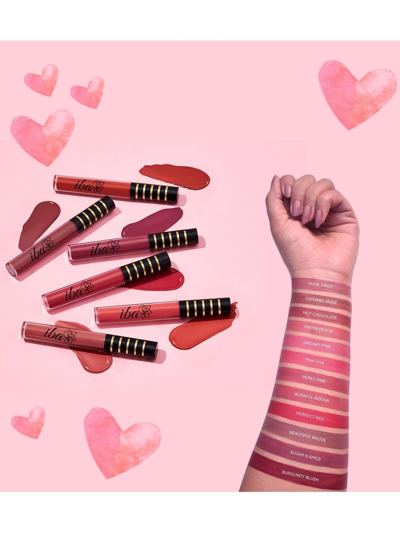 Iba Maxx Matte Liquid Lipstick Shade Perky Pink 2.6ml - Image 3