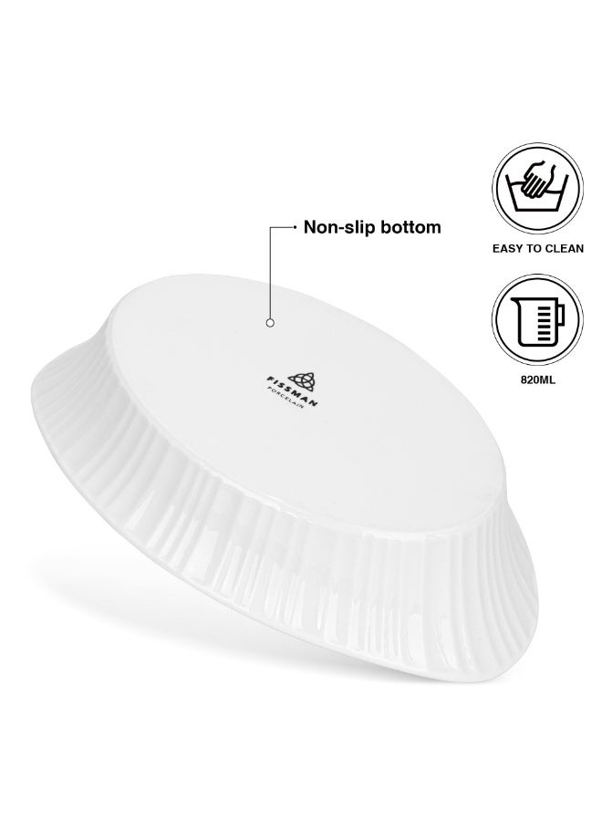 Fissman Oval Baking Dish 820ml, 22.5cm Porcelain Oven Baking Dish, Ceramic Casserole Dish for Baking, Roasting, Lasagna and Desserts - Image 5
