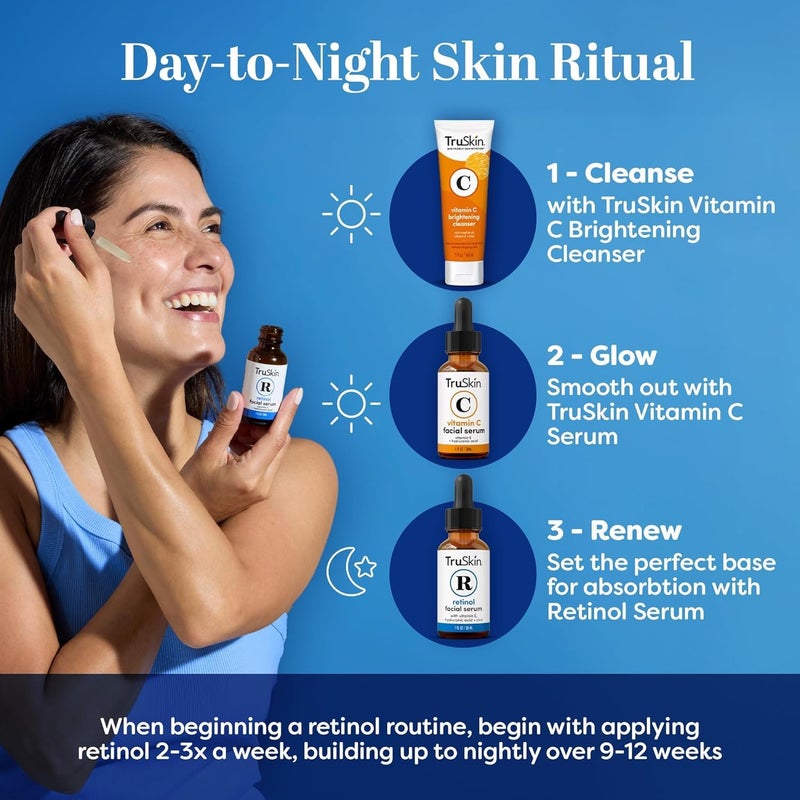TruSkin Retinol Serum for Face â€“ Gentle Anti-Aging Serum with Retinol, Hyaluronic Acid, Cica & Vitamin E for a More Youthful Feel â€“ Skin Care Made to Improve Look of Fine Lines, Wrinkles, 2 fl oz - Image 5