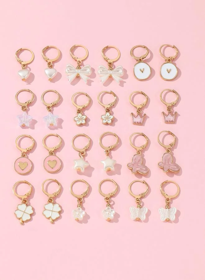 Take Two Girls Set of 12 - Butterfly Hoop Earrings