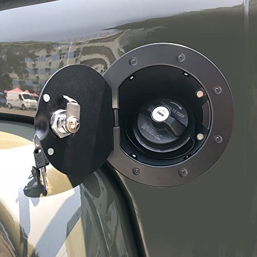 RERPRO Gas Cap Cover for Jeep Wrangler JK 2007-2018, Fuel Filler Door Locking Gas Tank Cap Cover Compatible with 2007-2017 Jeep Wrangler JK Unlimited Sport Rubicon Sahara - Star - Image 5