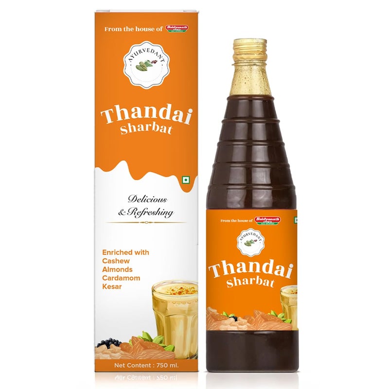 Ayurvedant Baidyanath Ayurvedant Thandai Sharbat - Traditional Indian Drink Mix (750 ML) | Refreshing Herbal Beverage with Natural Ingredients for Hydration and Refreshment - Image 1