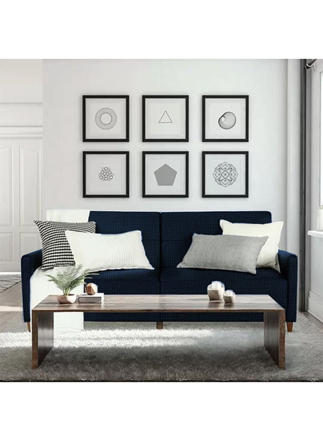 Soufa Dibaj Nara | 3-Seater Sofa Upholstered In Linen 193x85x86 cm - Dark Blue - Image 1