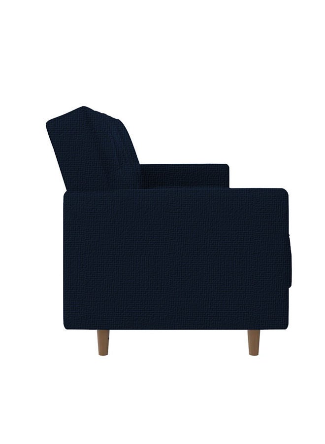 Soufa Dibaj Nara | 3-Seater Sofa Upholstered In Linen 193x85x86 cm - Dark Blue - Image 4