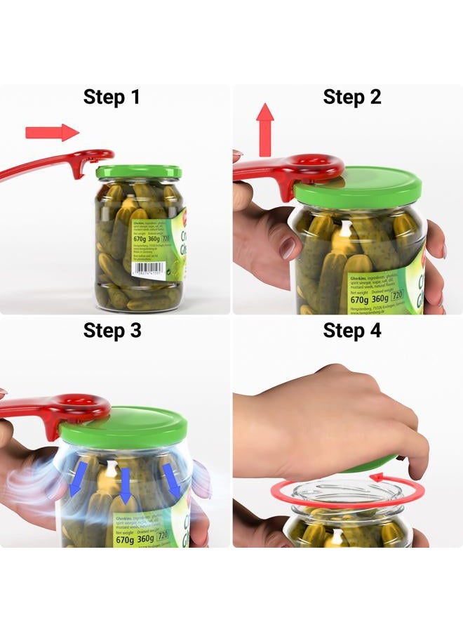 Readaeer 1 Pcs Readaeer Jar Opener for Weak Hand & Seniors with Arthritis (Red) - Image 4