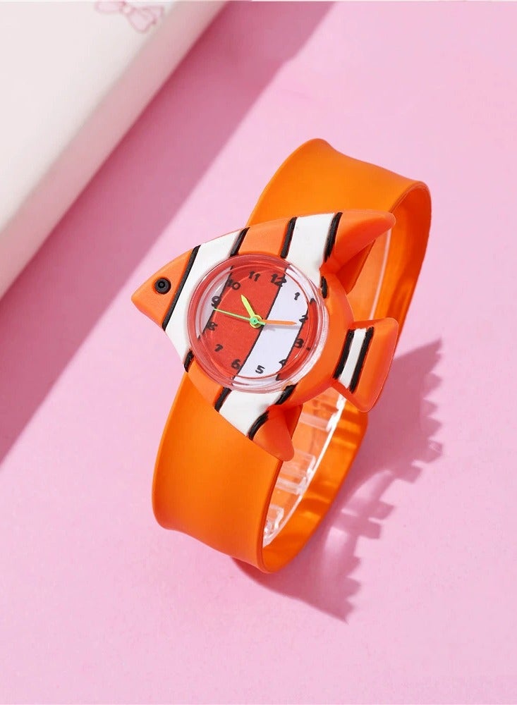 Goolsky Cartoon Fish Slap Watch for Kids – Fun Silicone Wristwatch Toy for Boys and Girls  - Image 1