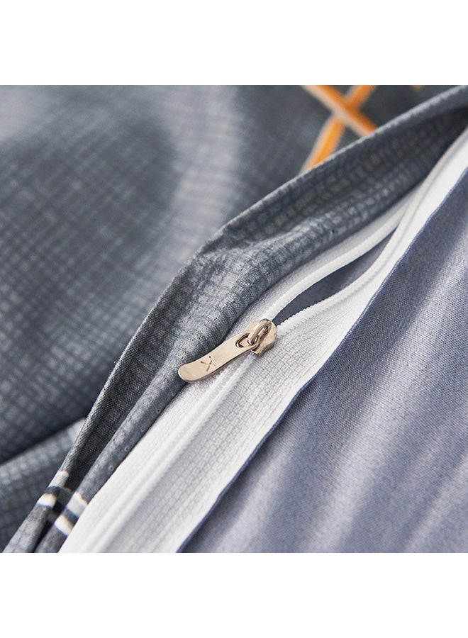 NIBEMINENT 4-Piece Gentleman Taste Design Bedding Set Polyester Dark Grey/Yellow/White - Image 4