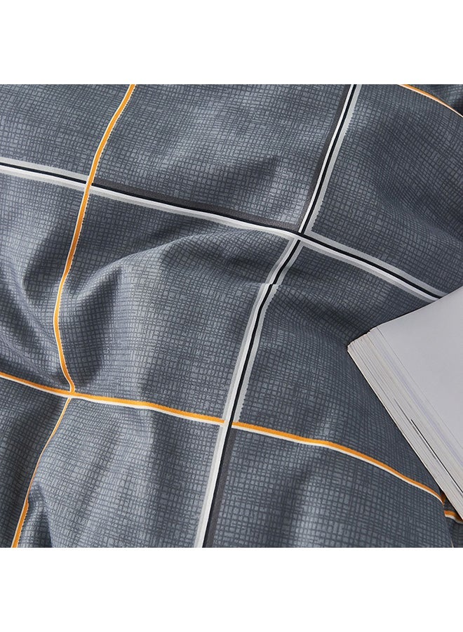 NIBEMINENT 4-Piece Gentleman Taste Design Bedding Set Polyester Dark Grey/Yellow/White - Image 5