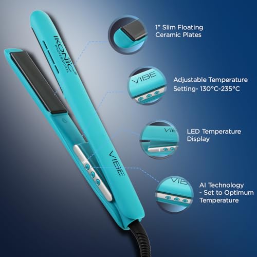Ikonic Professional Vibe Hair straightener-Teal | Straightener with AI Technology| Ceramic Floating Plates| Ionic Technology| Easy to Use - Image 2