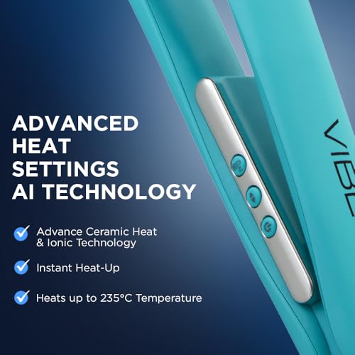 Ikonic Professional Vibe Hair straightener-Teal | Straightener with AI Technology| Ceramic Floating Plates| Ionic Technology| Easy to Use - Image 4