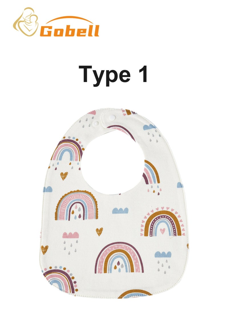 Gobell Waterproof Baby Bibs U-shaped Cotton Saliva 3pcs  - Image 2