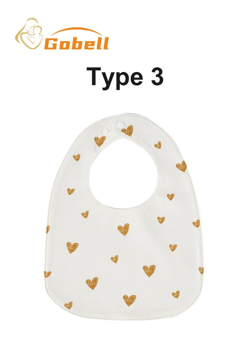 Gobell Waterproof Baby Bibs U-shaped Cotton Saliva 3pcs  - Image 4