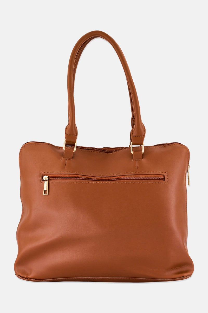 Lavie حقيبة توت منقوشة للنساء، بني داكن - Image 2