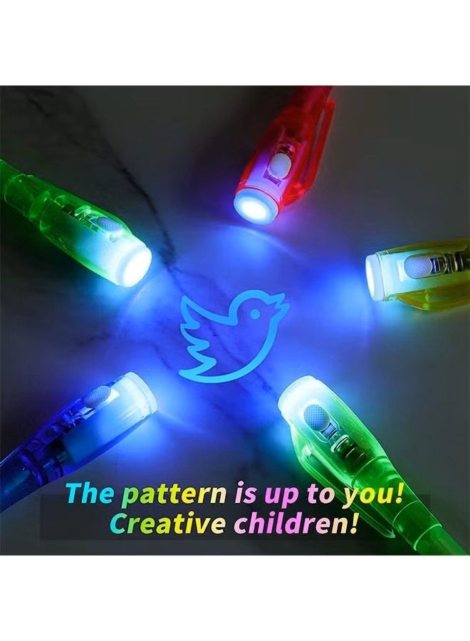 6 Pcs UV Light Luminous Invisible Ink Magic Pen, Environmentally Friendly and Non Toxic Ink UV Light Spy Pen, Fun Entertainment Secret Message Marker Ink Pen - Image 3