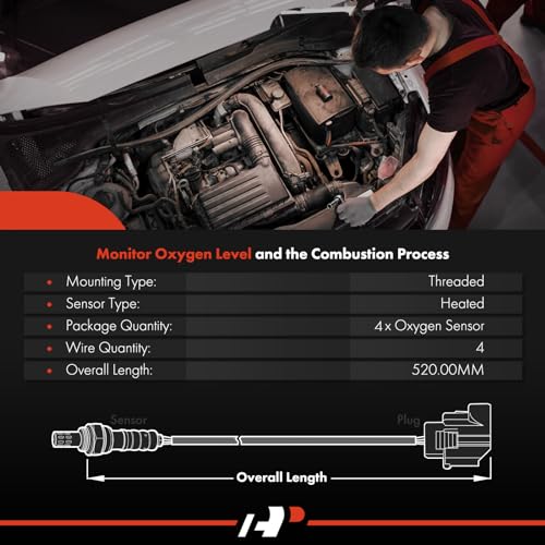 A-Premium O2 Oxygen Sensor Compatible with Chevy, GMC, Cadillac, Buick & Saturn Models - Equinox, Impala, Traverse, Captiva Sport, Terrain, SRX, Allure, Lacrosse - Upstream and Downstream, 4-PC Set - Image 2