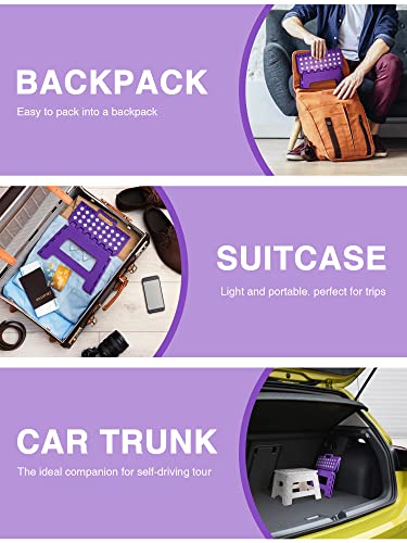 Dyforce Folding Step Stool - 9" Kids & Adults Step Stool, Compact & Light-Weight, Holds Up to 300 lbs (Purple) - Image 3