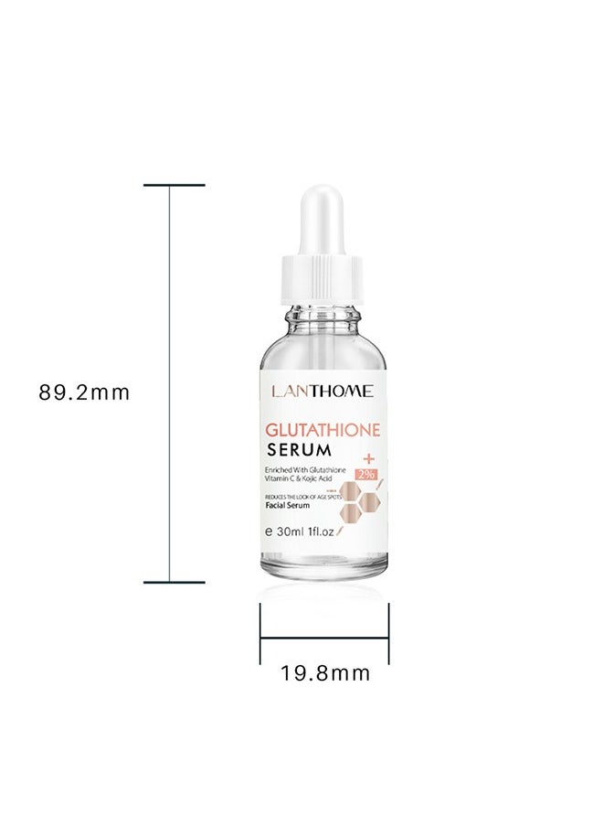 Lanthome - Glutathione White Serum, Vitaminc C & Kojic Acid Intensive Lightening Facial Serum Whitening The Skin Diminish Sunburn And Dark Spots 30ML - Image 1