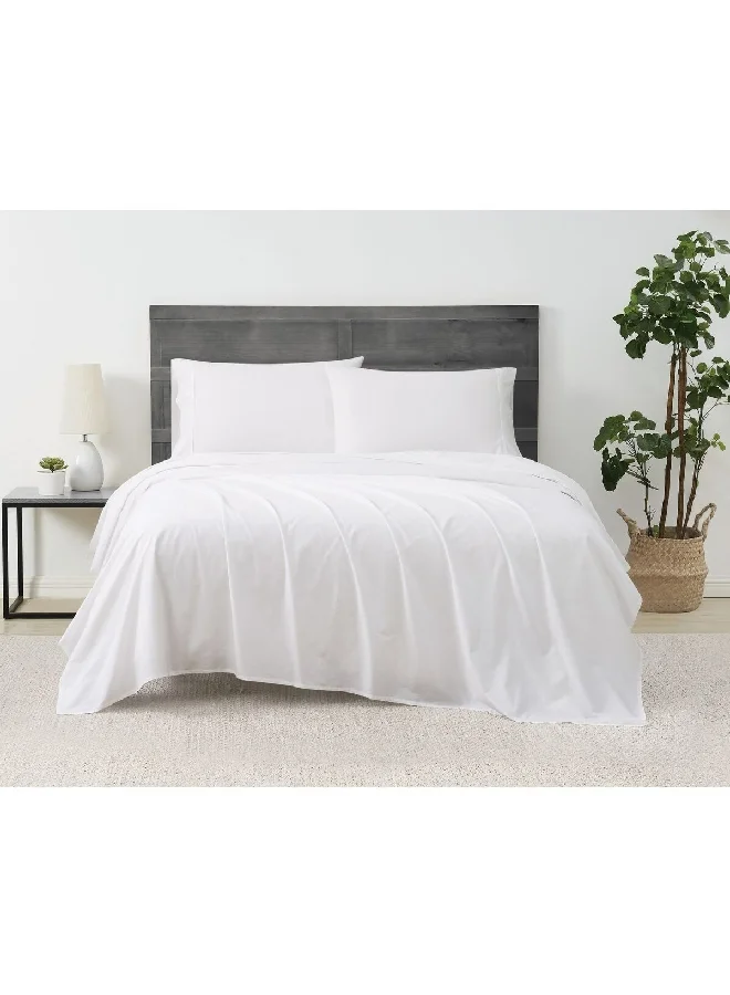 Cannon 4-Piece Sateen Warm Touch King Bedsheet Set White 10 x 30 x 25 cm CN K4PCS-WHTD