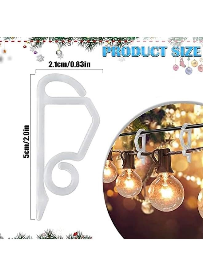 Generic 120 Pcs  Light Clips Outside Gutter Hooks - Plastic Holiday Gutter Light Weatherproof Hooks for   Roof Tree Hanging Outdoor Decoration String Lights (White) - Image 3