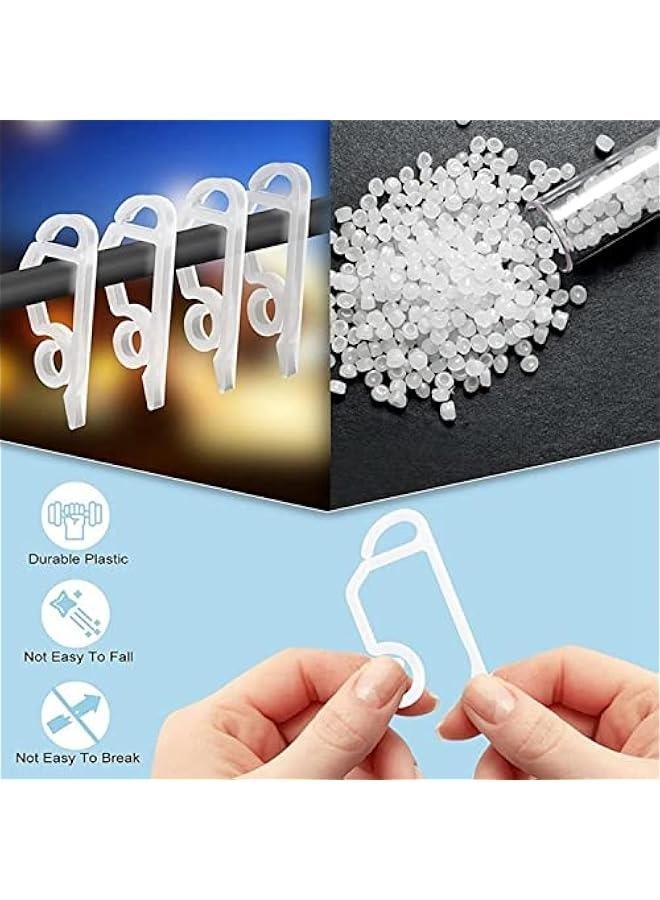 Generic 120 Pcs  Light Clips Outside Gutter Hooks - Plastic Holiday Gutter Light Weatherproof Hooks for   Roof Tree Hanging Outdoor Decoration String Lights (White) - Image 2
