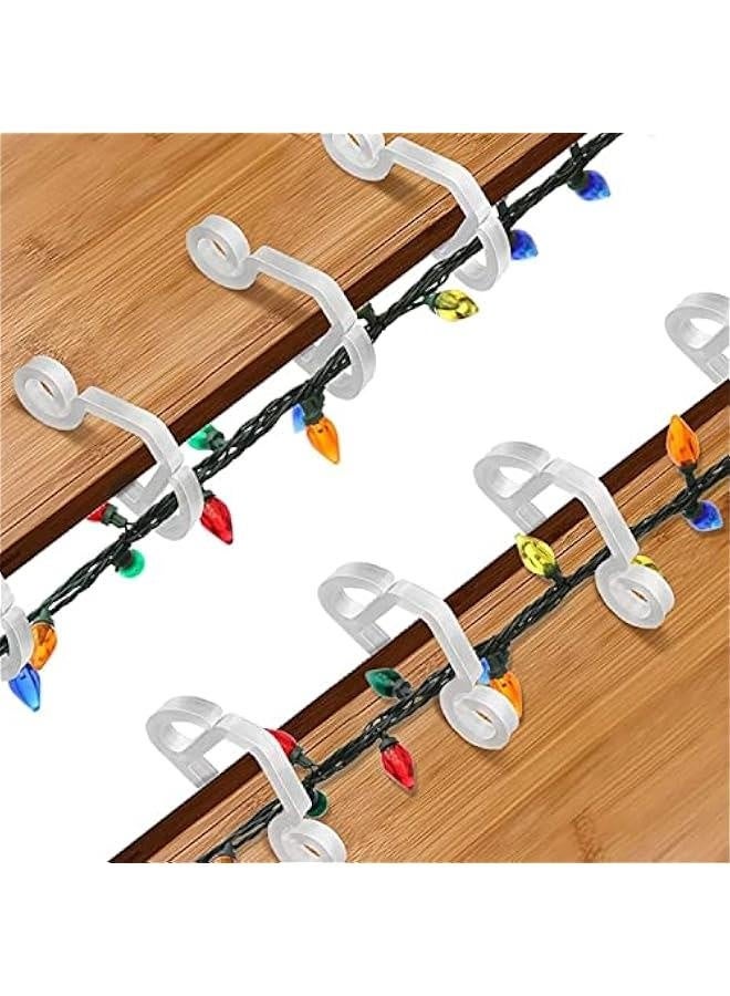 Generic 120 Pcs  Light Clips Outside Gutter Hooks - Plastic Holiday Gutter Light Weatherproof Hooks for   Roof Tree Hanging Outdoor Decoration String Lights (White) - Image 5