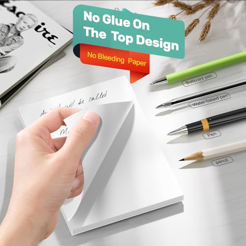 Nichela Note Pads - Memo Pads - Blank Scratch Pads - Small Notepad Writing Pads for Taking Notes and Task Allocation – Easy to Peel – 80gsm Papers with Cardboard Backing – 50 Sheets – Pack of 6 – (4" x 6") - Image 4