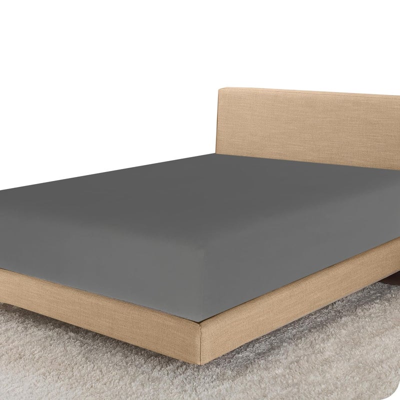 Linens World Egyptian Cotton 4FT Fitted Sheets Breathable Anti Wrinkle 30cm Deep Pocket 200 Thread Count Grey Bedding  Linen 122 X 190 CM Small Double Fitted Sheet 34 Bed Sheets Fitted