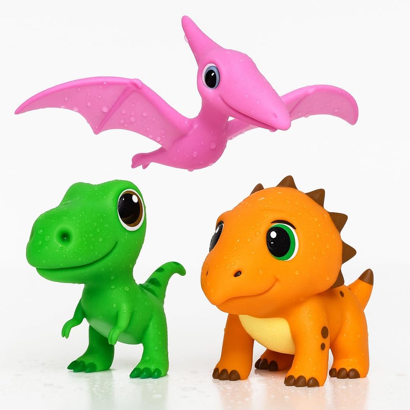 SplashEZ Mold Free Dinosaur Bath Toys No Hole Bath Toys for Toddlers Bathtub Dinosaur Set for Kids No Mold Floating Water Dino Set for Pool BPAFree Safe Fun Infant Babies Ages 1 3 6 12 18 Mo - Image 2