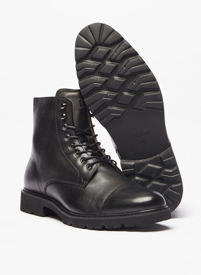 DUCHINI Men's Solid Ankle Boots with Zip Closure - Image 4