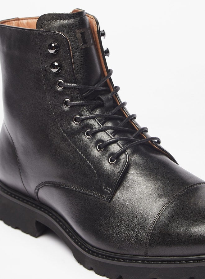 DUCHINI Men's Solid Ankle Boots with Zip Closure - Image 5