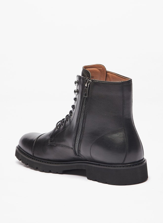 DUCHINI Men's Solid Ankle Boots with Zip Closure - Image 2