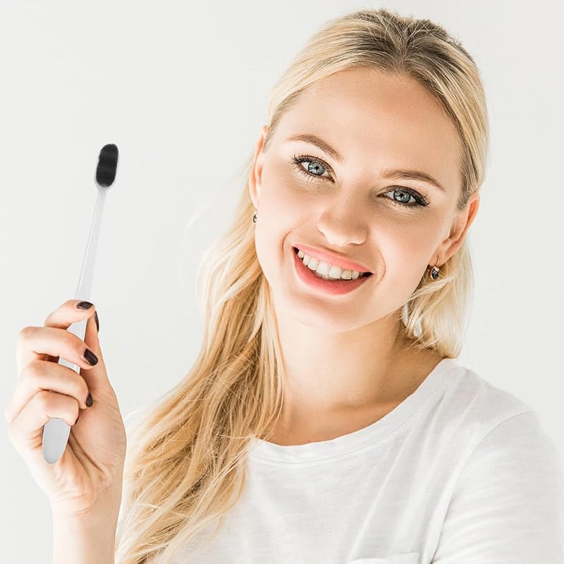 TIDTALEO فرشاة أسنان ذات شعيرات ناعمة جدًا 4 قطع للبالغين اللثة الحساسة مقبض بلاستيكي للعناية بالفم أثناء السفر - Image 4