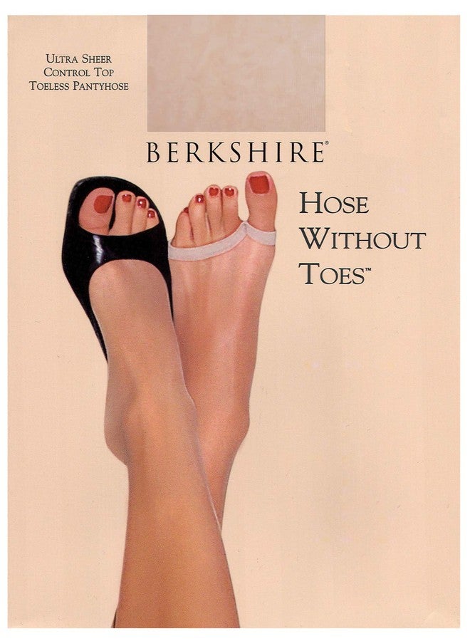 Berkshire Women's Hose Without Toes Ultra Sheer Control Top Pantyhose, Nude 2 - Image 2