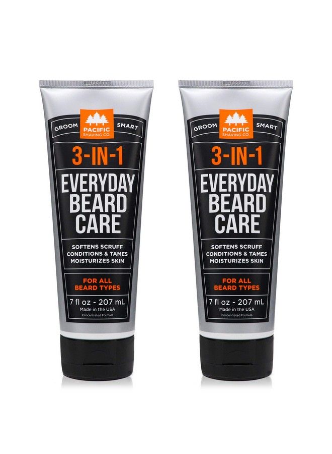 pacific shaving company 3in1 Beard Care UltraConcentrated Formula Softens Scruff Conditions Tames and Moisturizes Skin for Any Beard Length 7 fl oz (Pack of 2) - Image 1