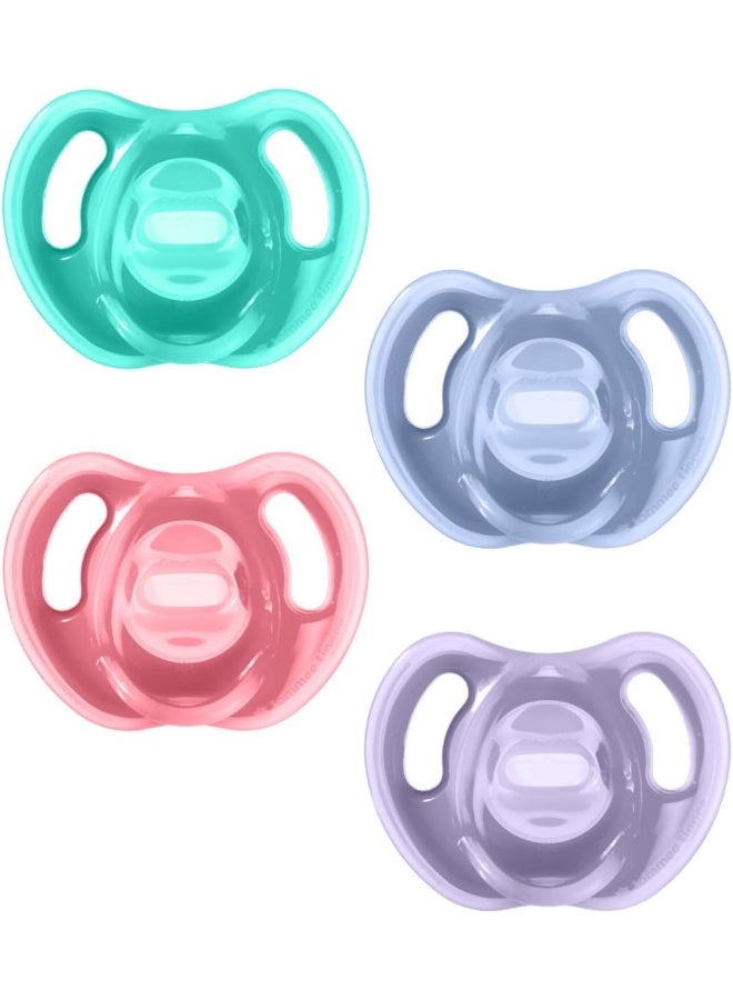 Tommee Tippee Ultra-light Silicone Pacifier, Symmetrical One-Piece Design, BPA-Free Silicone Binkies, 18-36 months, Pack of 4 Pacifiers - Image 1