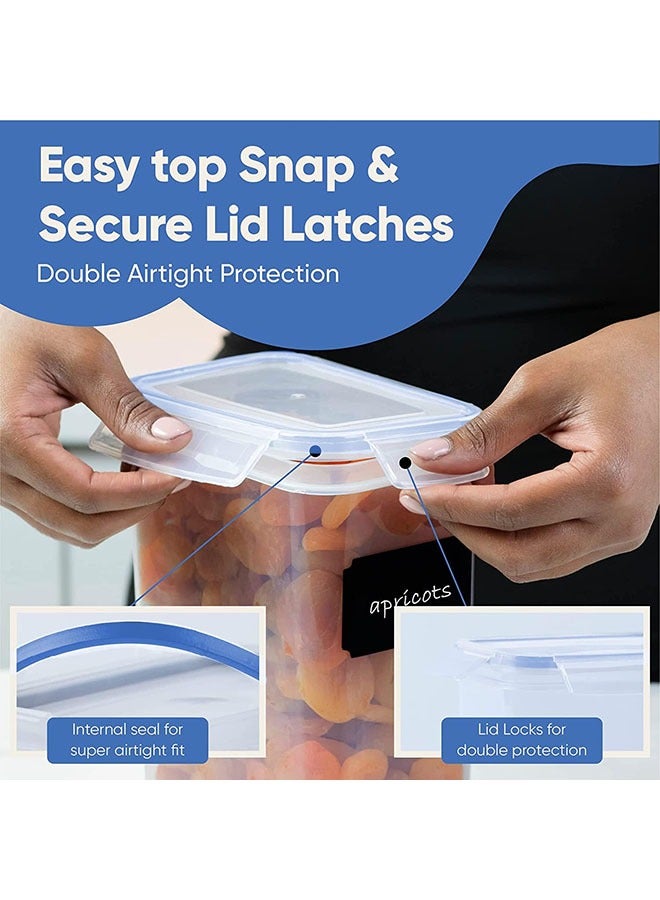 حاويات تخزين الأغذية المغلقة الهواء مع الأغطية ، 7 PCS BPA علب مطبخ مجاني للسباغيتي ، المعكرونة ، الأغذية الجافة ، الدقيق والسكر ، علب بلاستيكية لتنظيم المخزن وتخزينه - Image 4