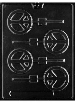 Grandmama's Goodies Grandmama's Goodies M179 Peace Sign Lollipop Chocolate Candy Soap Mold with Exclusive Molding Instructions 