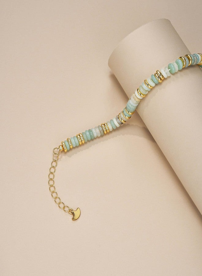SNGIA Colorful Gold Bracelets for Women, Stack Bangle Beaded Stone Jewelry Accessories Set for Woman, Trendy Fashion Jewelry Gifts, Stone, Yellow Gold, no gemstone - Image 5