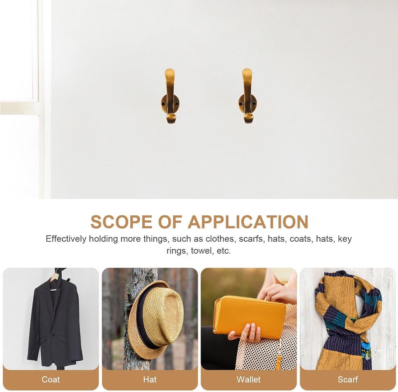 Healifty 2pcs Coat Hooks for Fitting Room Wall-Mounted Clothes and Hat Hangers, Coffee Color Sturdy Cabinet Hanging Hooks for Home Organization - Image 3