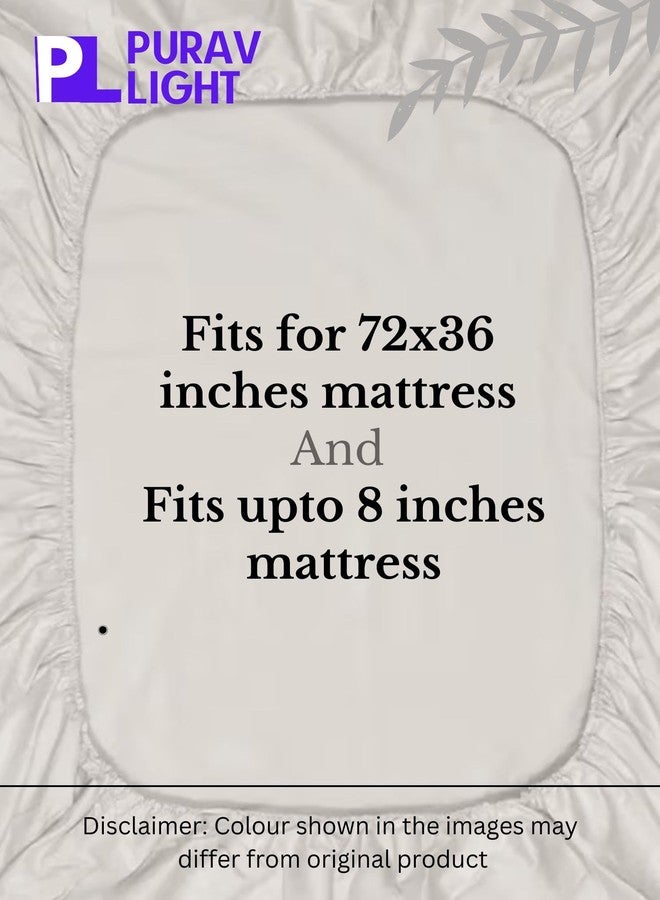 Purav Light Glace Cotton Fitted Elastic Single Bed Bedsheet| Cartoon Printed Cotton Bedsheet with 1 Pillow Cover for Queen Size Bed|Supersoft 340 TC|Breathable|Wrinklefree|Size: 36x72 inch,Purple-Blue - Image 3