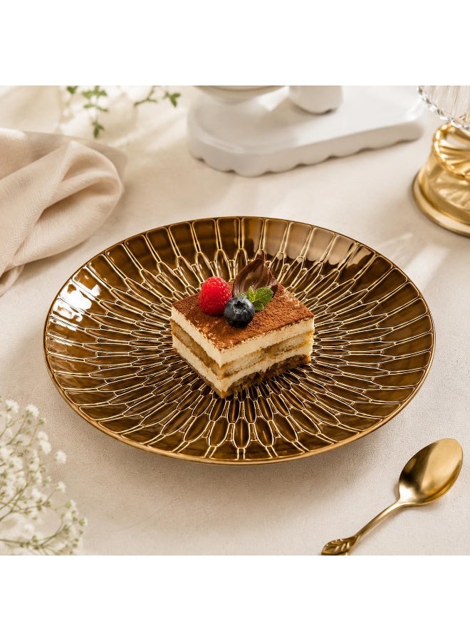 Master Gold 12 Piece Premium Porcelain Dinner Set Golden Brown Mirror Design Perfect for 4 | Dinner Plates Set with Elegant Classic Design for Everyday Use, Hospitality, Kitchen, Dining Table - Image 5