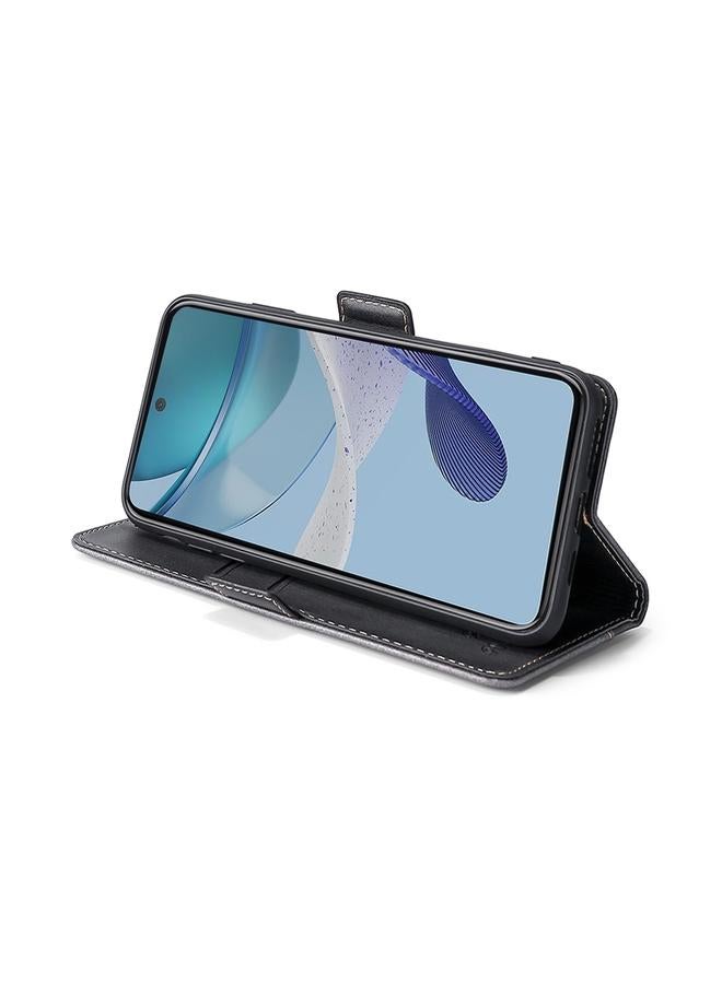 اس-توب جراب لهاتف Huawei Enjoy 60 Pro / nova 11i جراب هاتف جلدي بلون متباين مع مشبك جانبي - Image 4