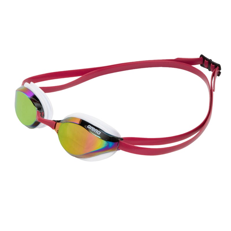 ARENA Unisex Python Racing Swim Goggles for Men and Women Anti-Fog Mirror Lens Max Comfort Dual Strap, Copper/White/Red Wine - Image 1