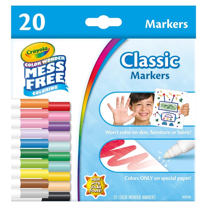Crayola Color Wonder Marker Refill Set (20ct), Mess Free Broad Line Markers for Toddlers, Mess Free Coloring for Kids, Toddler Gifts - Image 2