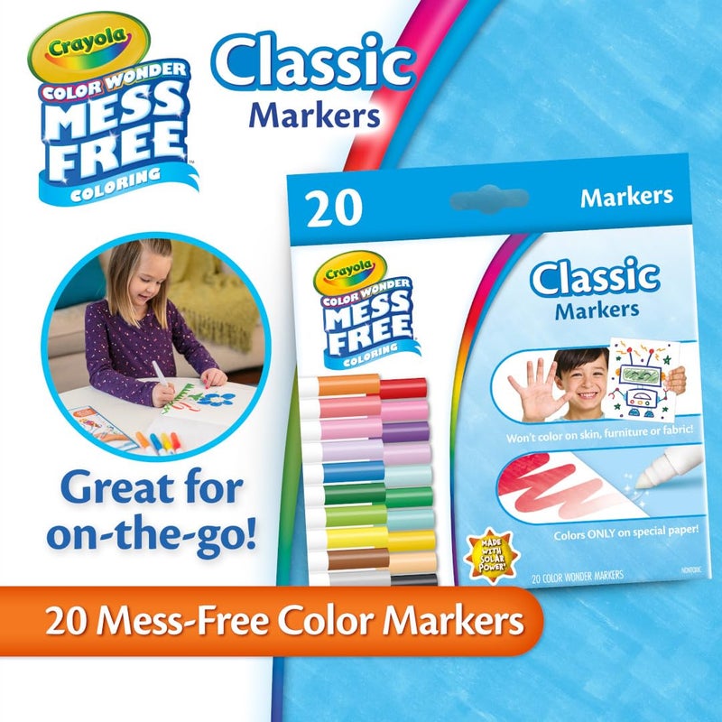 Crayola Color Wonder Marker Refill Set (20ct), Mess Free Broad Line Markers for Toddlers, Mess Free Coloring for Kids, Toddler Gifts - Image 3