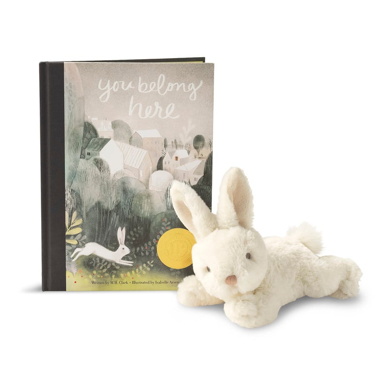 Compendium Snuggly Bunny Plush â€“ an Adorable Stuffed Rabbit, Companion to The Children's Illustrated Book You Belong Here, 8.5 inches - Image 2