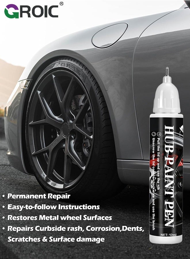 GROIC Wheel Touch Up Paint, 12ml Car Rim Scratch Repair Pen, Minor Scratches and Chips on Vehicle Wheels, Quick and Easy Rim Scratch Repair Tool, Quickly Repairing Scratched, Rusted, or Corroded Wheel Area - Image 5